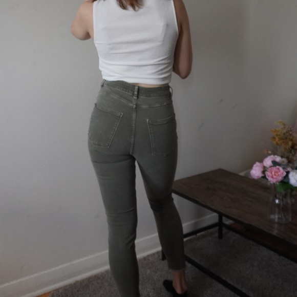 ✨Bundle Sale✨ Zara Khaki Skinny Ripped Jeans - Picture 2 of 4